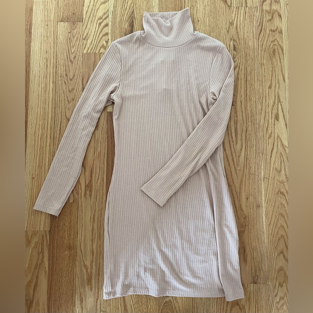 Miss Selfridge Tan Turtleneck Dress